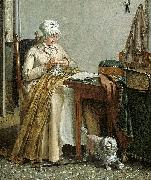 Wybrand Hendriks Interior with sewing woman. Germany oil painting artist